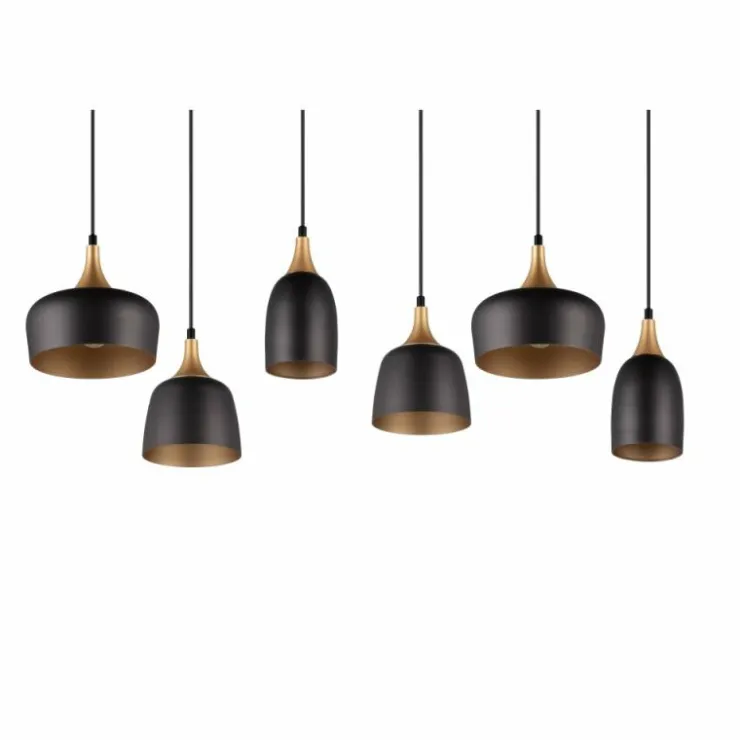 Luminaires Trio Suspensions|Suspension Trio Chiraz Noir, 6 lumières