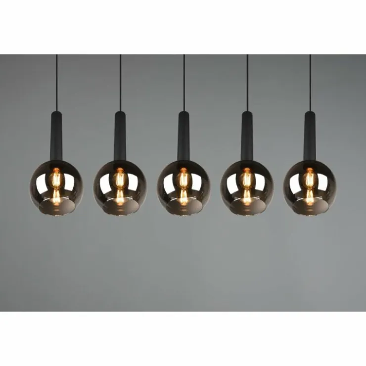Luminaires Trio Suspensions|Suspension Trio Clayton Noir, 5 lumières