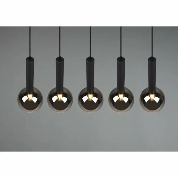 Luminaires Trio Suspensions|Suspension Trio Clayton Noir, 5 lumières