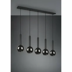 Luminaires Trio Suspensions|Suspension Trio Clayton Noir, 5 lumières