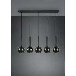 Luminaires Trio Suspensions|Suspension Trio Clayton Noir, 5 lumières