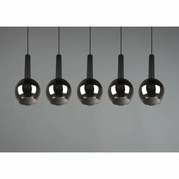 Luminaires Trio Suspensions|Suspension Trio Clayton Noir, 5 lumières