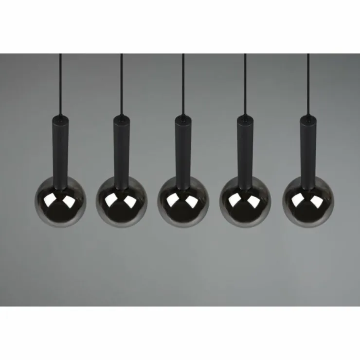 Luminaires Trio Suspensions|Suspension Trio Clayton Noir, 5 lumières