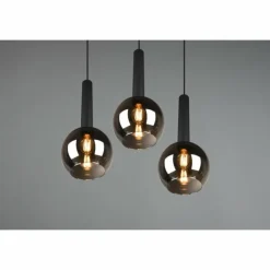 Luminaires Trio Suspensions|Suspension Trio Clayton Noir, 3 lumières