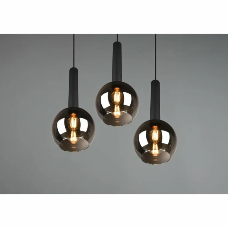Luminaires Trio Suspensions|Suspension Trio Clayton Noir, 3 lumières