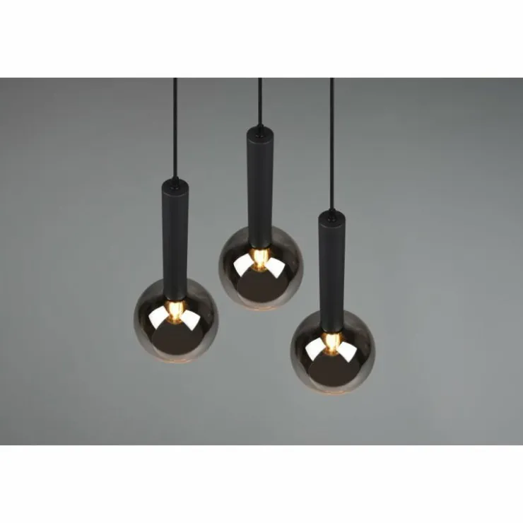 Luminaires Trio Suspensions|Suspension Trio Clayton Noir, 3 lumières