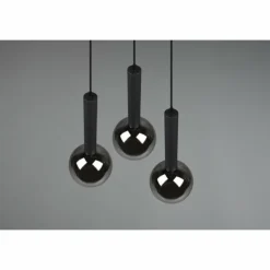Luminaires Trio Suspensions|Suspension Trio Clayton Noir, 3 lumières