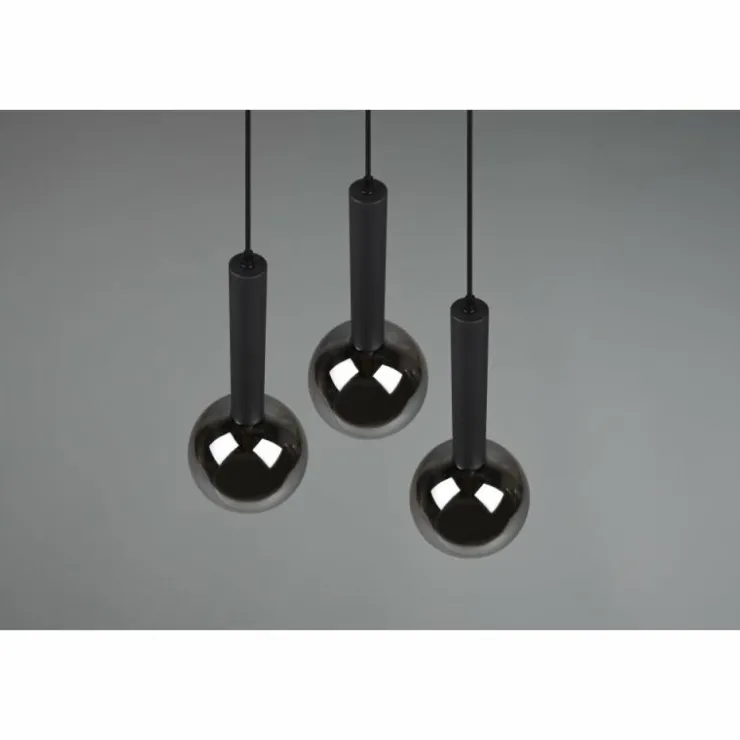 Luminaires Trio Suspensions|Suspension Trio Clayton Noir, 3 lumières