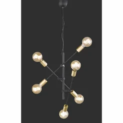 Luminaires Trio Suspensions|Suspension Trio CROSS Noir, 6 lumières