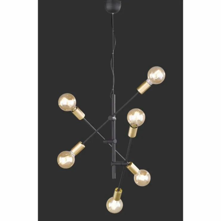 Luminaires Trio Suspensions|Suspension Trio CROSS Noir, 6 lumières