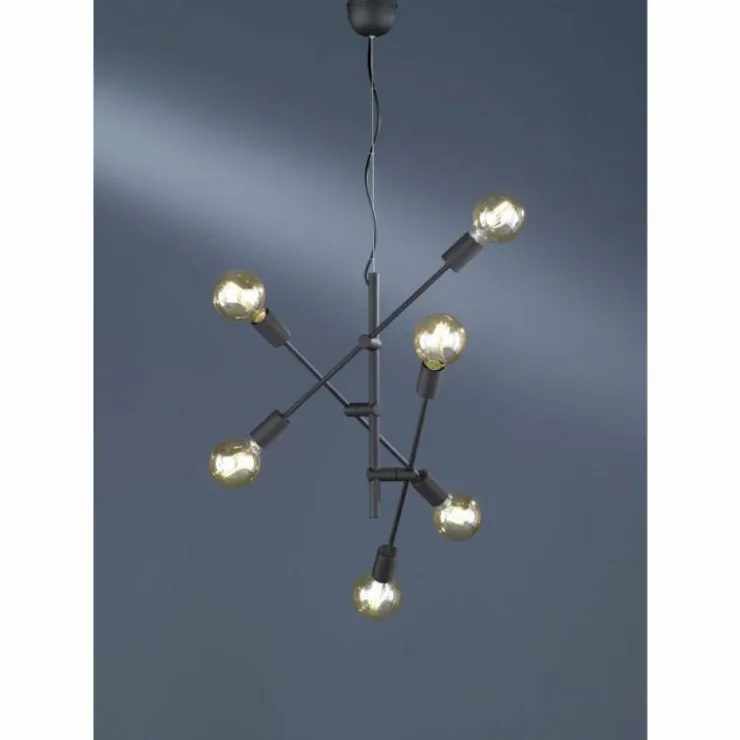 Luminaires Trio Suspensions|Suspension Trio CROSS Noir, 6 lumières