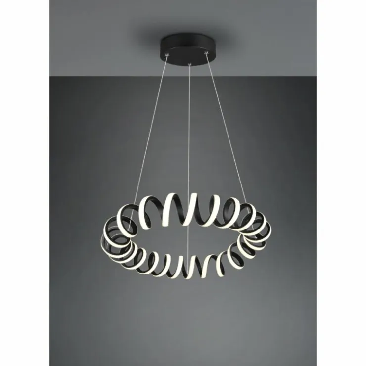 Luminaires Trio Suspensions|Suspension Trio Curl LED Noir, 1 lumière