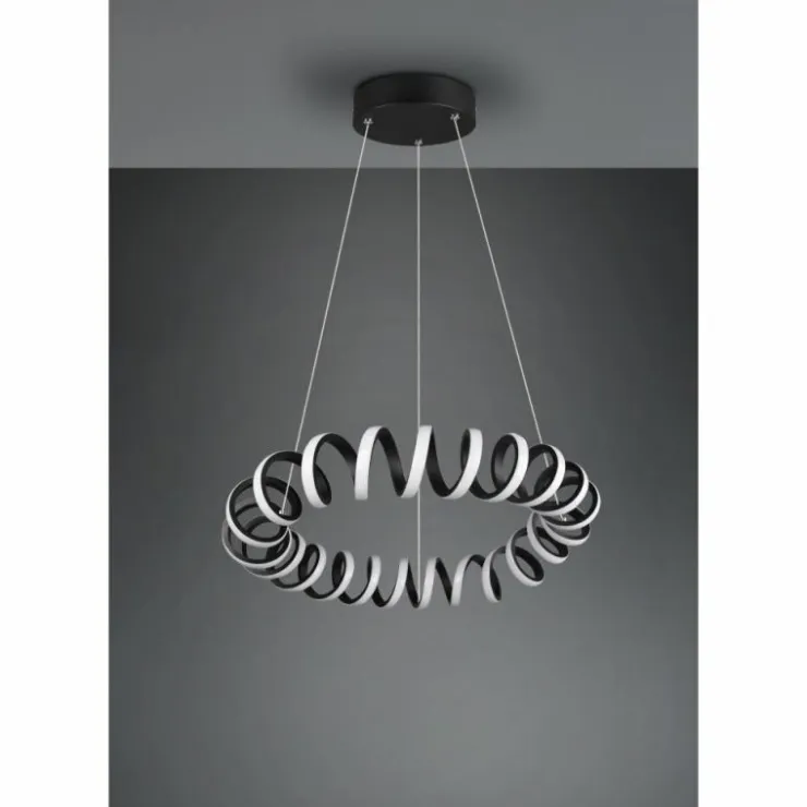Luminaires Trio Suspensions|Suspension Trio Curl LED Noir, 1 lumière
