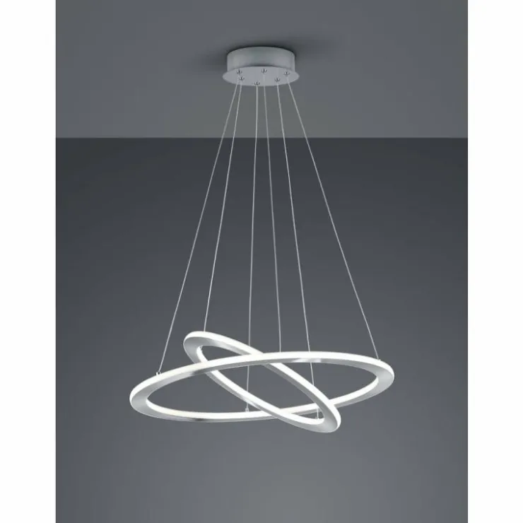 Luminaires Trio Suspensions|Suspension Trio Durban LED Nickel mat, 1 lumière