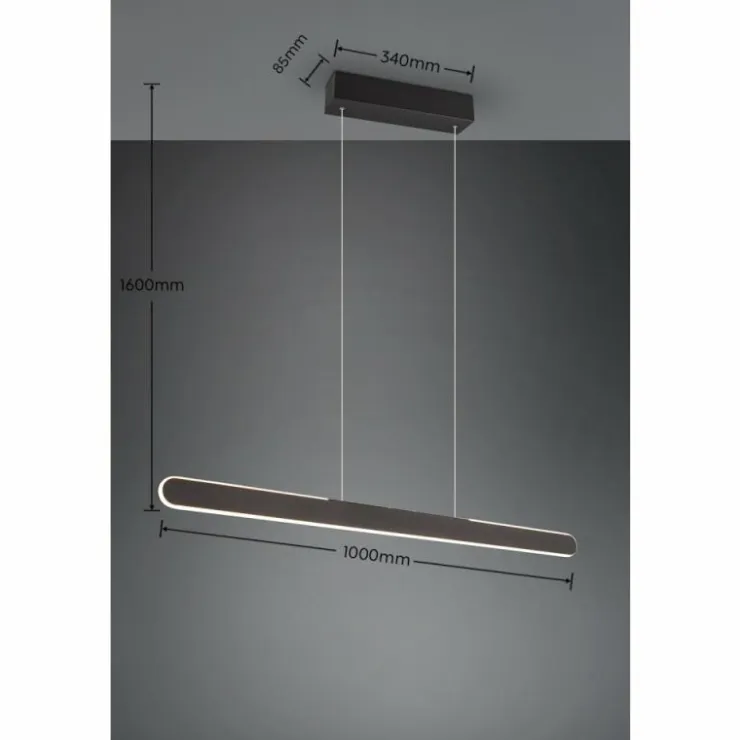 Luminaires Trio Éclairage Led|Suspension Trio HELIOS LED Noir, 1 lumière