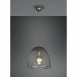Luminaires Trio Suspensions|Suspension Trio Ivar Brun foncé, Nickel mat, 1 lumière