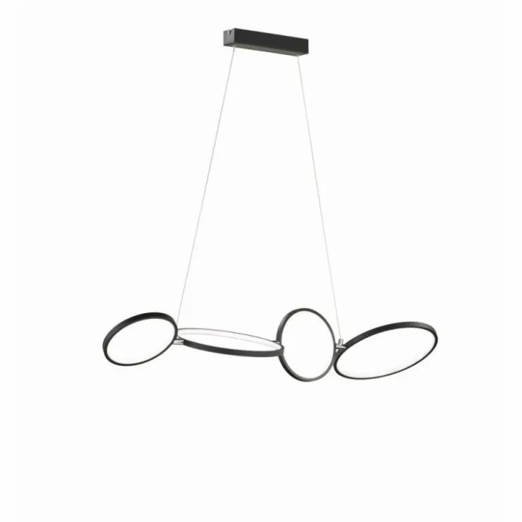 Luminaires Trio Suspensions|Suspension Trio Leuchten RONDO LED Noir, 1 lumière