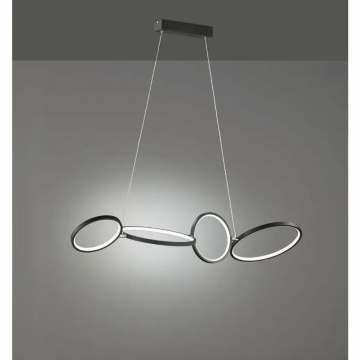 Luminaires Trio Suspensions|Suspension Trio Leuchten RONDO LED Noir, 1 lumière