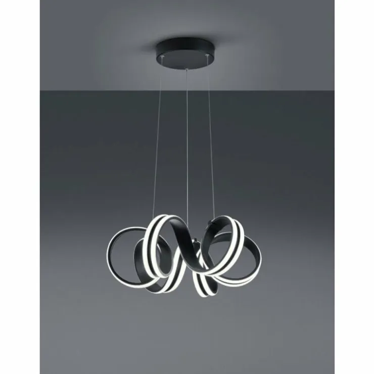 Luminaires Trio Éclairage Led|Suspension Trio Leuchten CARRERA LED Noir, 1 lumière