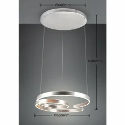 Luminaires Trio Éclairage Led|Suspension Trio Marnie LED Aluminium brossé, 1 lumière
