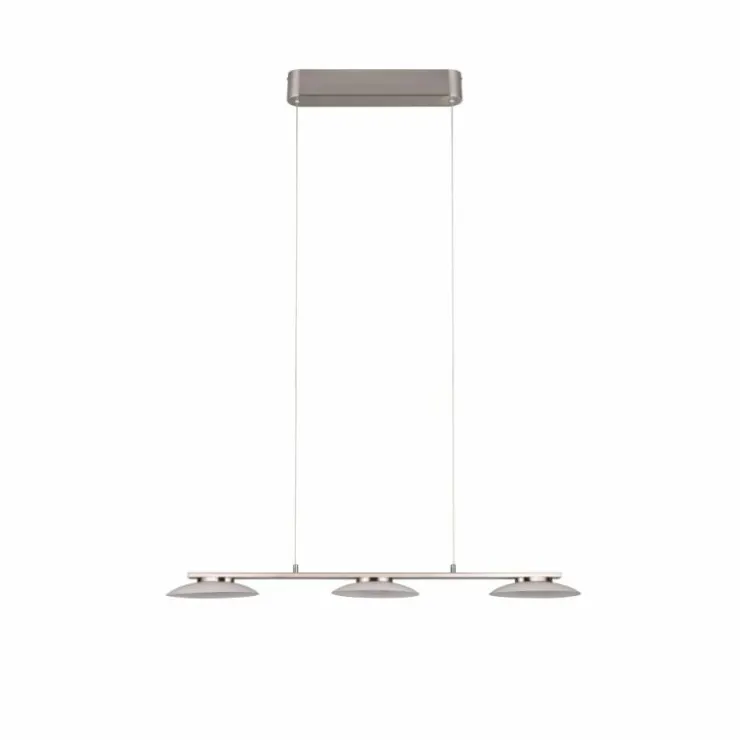 Luminaires Trio Éclairage Led|Suspension Trio Merton LED Nickel mat, 3 lumières