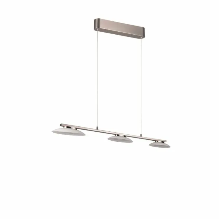 Luminaires Trio Éclairage Led|Suspension Trio Merton LED Nickel mat, 3 lumières