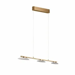 Luminaires Trio Éclairage Led|Suspension Trio Merton LED Laiton, 3 lumières