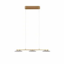 Luminaires Trio Éclairage Led|Suspension Trio Merton LED Laiton, 3 lumières