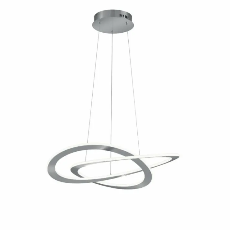 Luminaires Trio Éclairage Led|Suspension Trio OAKLAND LED Nickel mat, 1 lumière