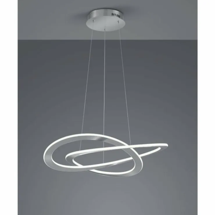 Luminaires Trio Éclairage Led|Suspension Trio OAKLAND LED Nickel mat, 1 lumière