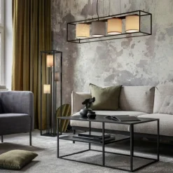 Luminaires Trio Suspensions|Suspension Trio Ross Noir, 4 lumières