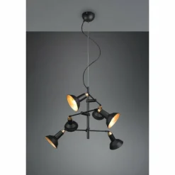 Luminaires Trio Suspensions|Suspension Trio Roxie Laiton, Noir, 6 lumières