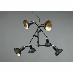Luminaires Trio Suspensions|Suspension Trio Roxie Laiton, Noir, 6 lumières