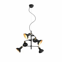 Luminaires Trio Suspensions|Suspension Trio Roxie Laiton, Noir, 6 lumières