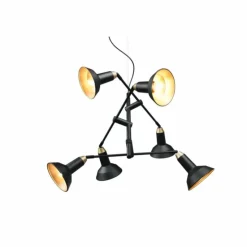 Luminaires Trio Suspensions|Suspension Trio Roxie Laiton, Noir, 6 lumières