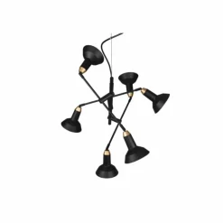 Luminaires Trio Suspensions|Suspension Trio Roxie Laiton, Noir, 6 lumières