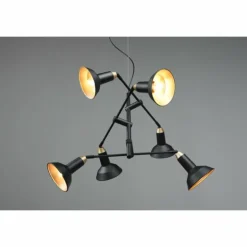 Luminaires Trio Suspensions|Suspension Trio Roxie Laiton, Noir, 6 lumières