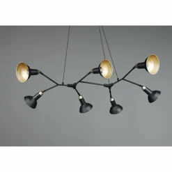 Luminaires Trio Suspensions|Suspension Trio Roxie Laiton, Noir, 7 lumières