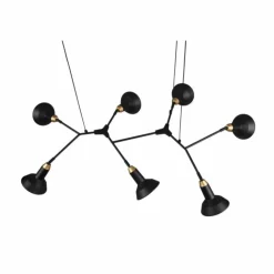 Luminaires Trio Suspensions|Suspension Trio Roxie Laiton, Noir, 7 lumières