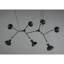 Luminaires Trio Suspensions|Suspension Trio Roxie Laiton, Noir, 7 lumières