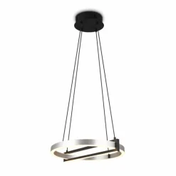 Suspension Trio Thompson LED Aluminium brossé, 1 lumière, Télécommandes, Changeur de couleurs