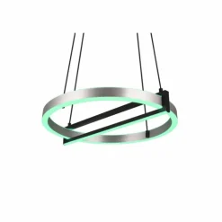 Suspension Trio Thompson LED Aluminium brossé, 1 lumière, Télécommandes, Changeur de couleurs