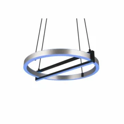 Suspension Trio Thompson LED Aluminium brossé, 1 lumière, Télécommandes, Changeur de couleurs