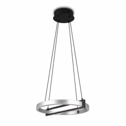 Suspension Trio Thompson LED Aluminium brossé, 1 lumière, Télécommandes, Changeur de couleurs