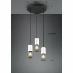 Luminaires Trio Suspensions|Suspension Trio TOSH Noir, 3 lumières