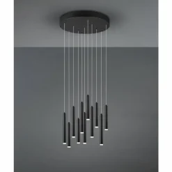 Luminaires Trio Éclairage Led|Suspension Trio Tubular LED Noir, 11 lumières