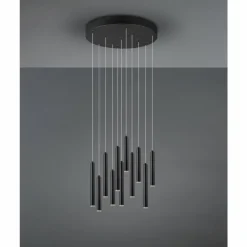 Luminaires Trio Éclairage Led|Suspension Trio Tubular LED Noir, 11 lumières