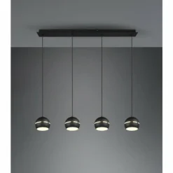 Luminaires Trio Suspensions|Suspension Trio-Leuchten Fletcher Noir, 4 lumières