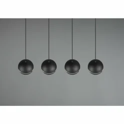 Luminaires Trio Suspensions|Suspension Trio-Leuchten Fletcher Noir, 4 lumières
