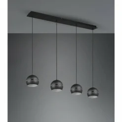 Luminaires Trio Suspensions|Suspension Trio-Leuchten Fletcher Noir, 4 lumières